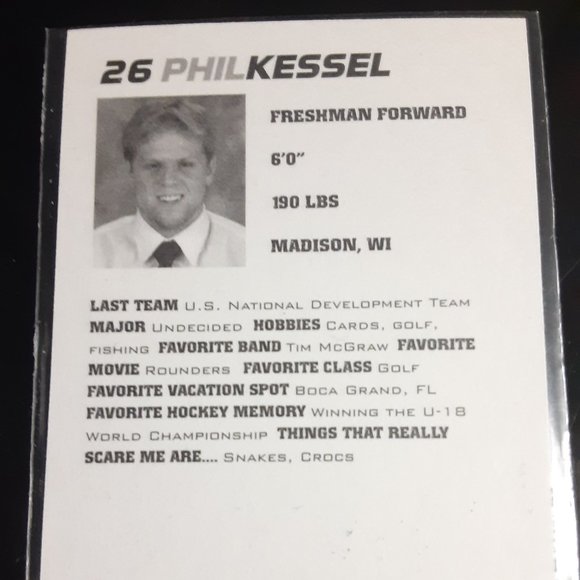 Signed Phil Kessel Minnesota golden gophers card - Picture 2 of 2